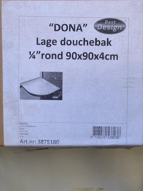 Dona Lage Douchebak 90x90x4cm - Nieuw in doos, 75 cm of meer, Overige typen, Nieuw, Minder dan 100 cm