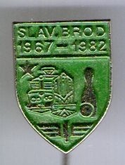 Slav. brod 1967-1982 groen bowling speldje ( W_357), Ophalen of Verzenden, Zo goed als nieuw, Merk, Speldje of Pin