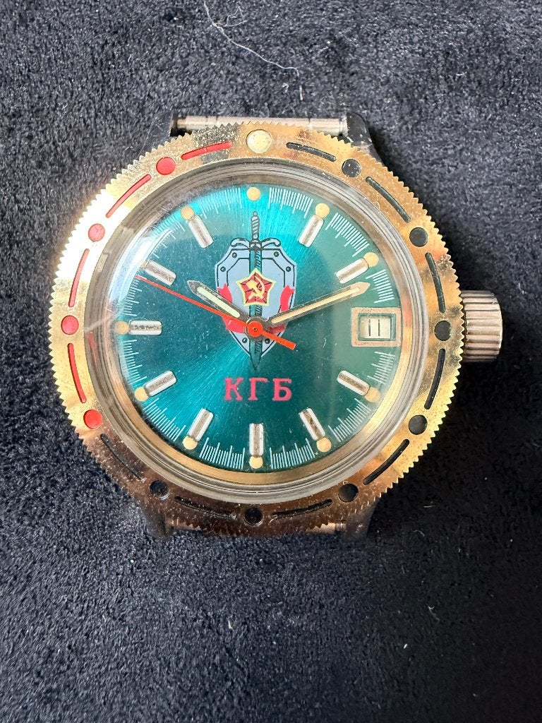 NOS Vostok Amphibia KGB Automatisch Horloge uit 1992., Overige merken, Staal, Polshorloge, Overige materialen