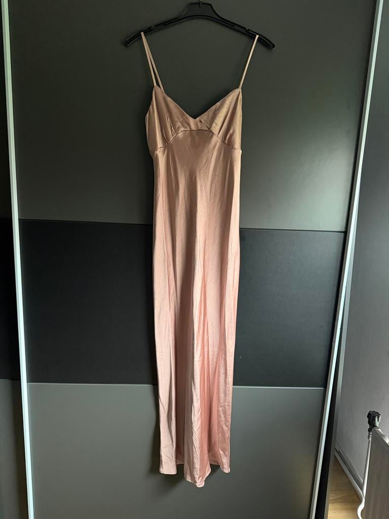 Satijn roze jurk maat 12, Verzenden, Nieuw, Maat 38/40 (M), Roze
