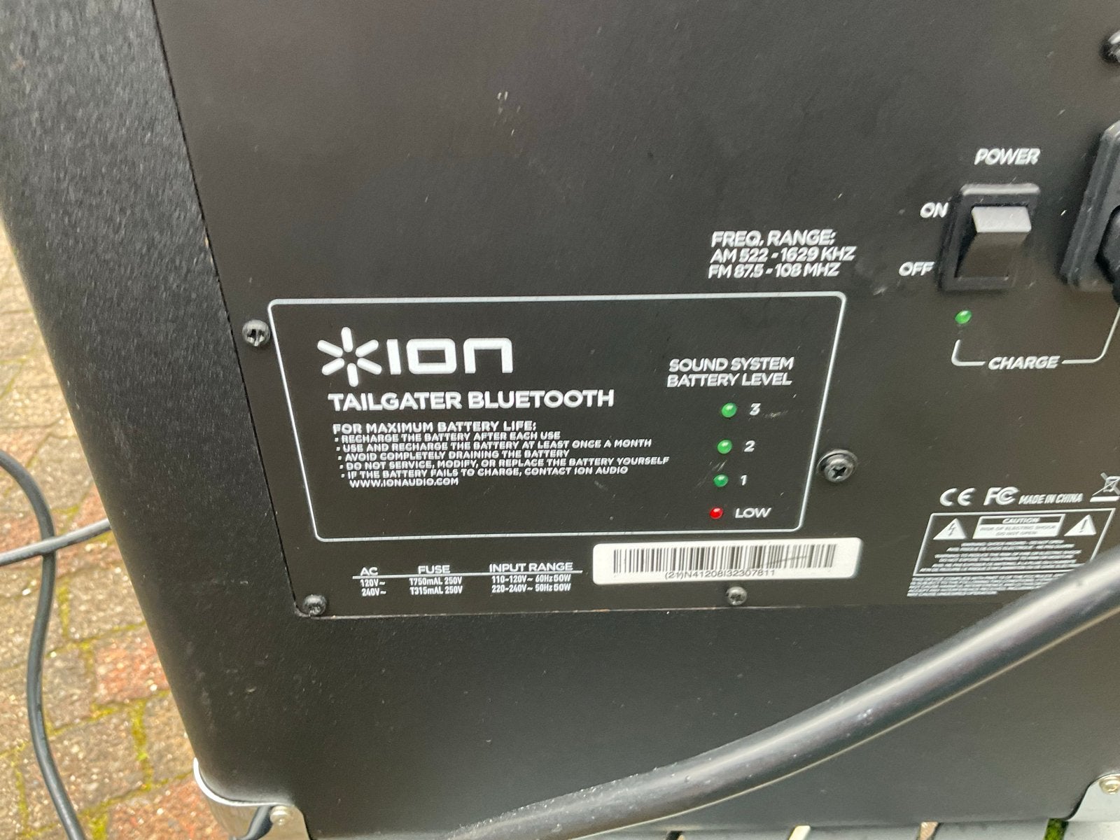 ION Tailgater Bluetooth draagbaar geluidssysteem, Ophalen of Verzenden, Gebruikt, Overige typen, Overige merken