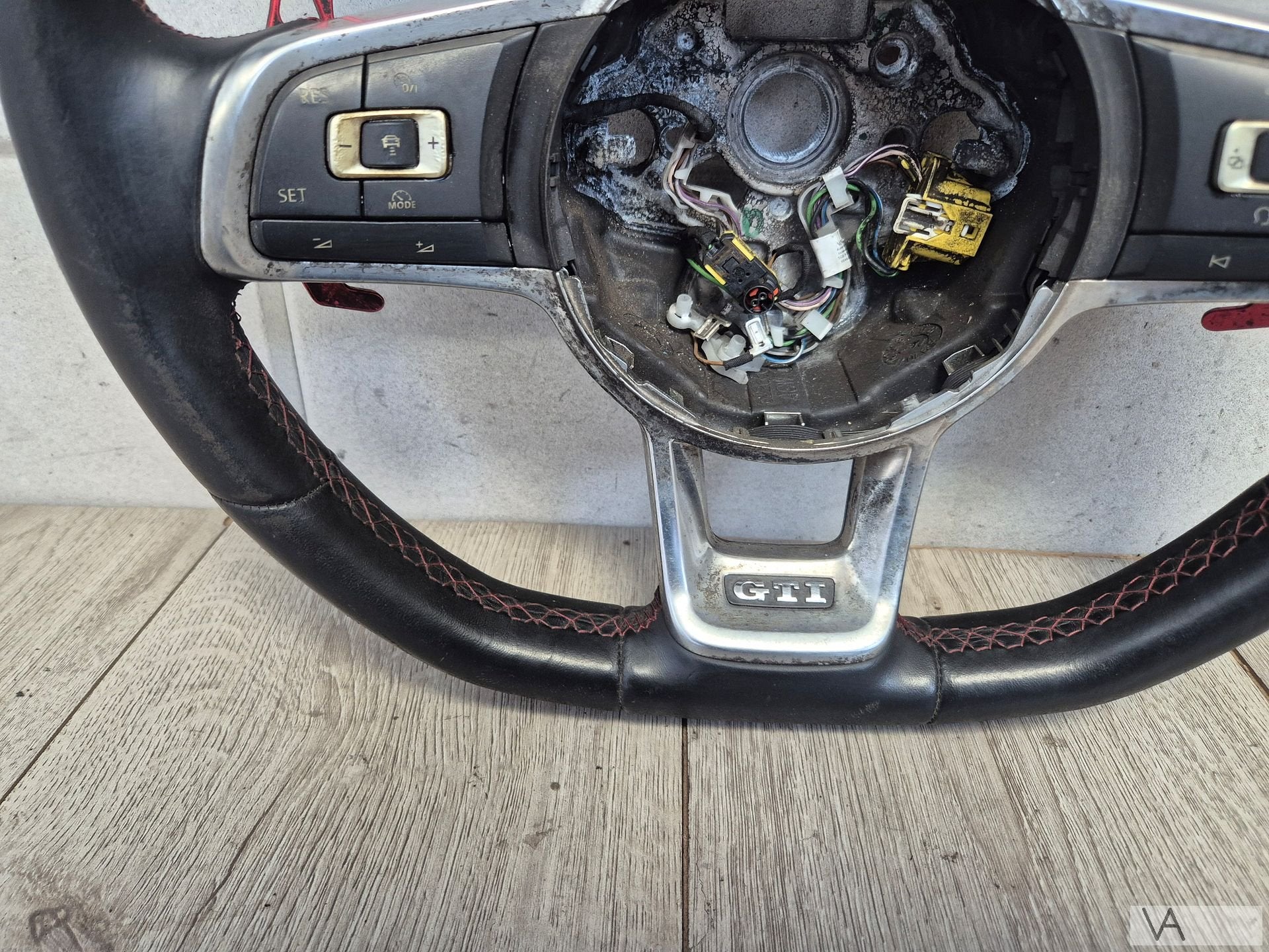 Stuur met airbag van VW Golf 7 GTI met flippers ZIE DE FOTOS, Auto-onderdelen, Besturing, Gebruikt, -, Volkswagen, -