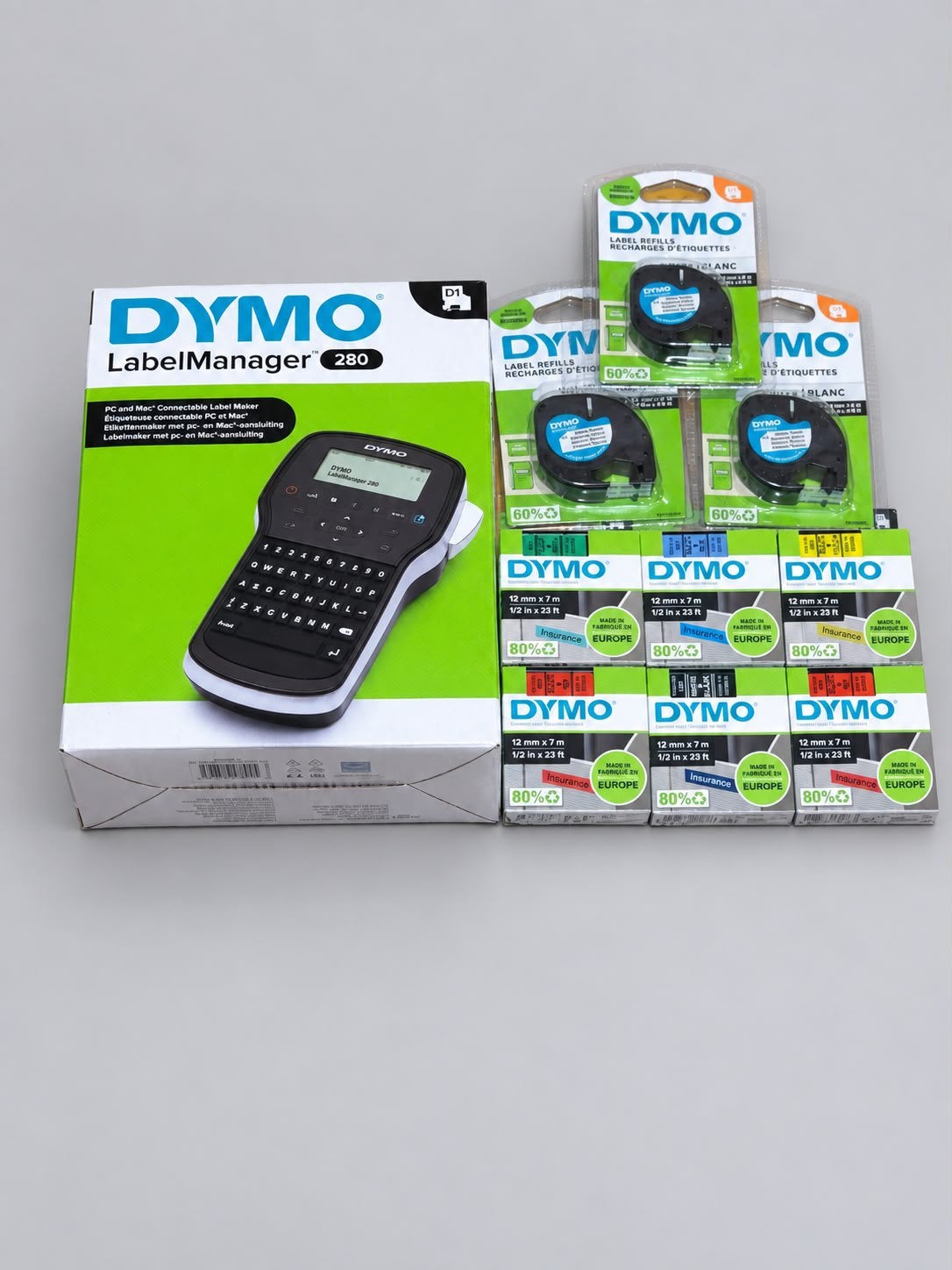 DYMO LabelManager 280 + 9x originele DYMO labels, Computers en Software, Ophalen of Verzenden, Nieuw