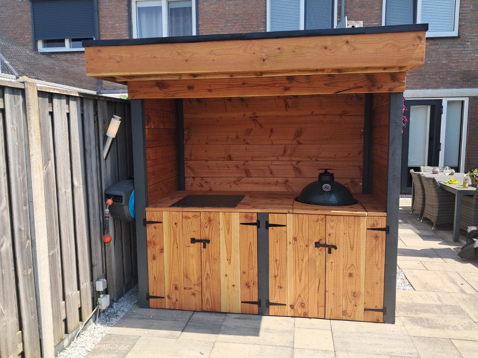 Luxe Douglas Hout BBQ Meubel voor Kamado - Maatwerk, Ophalen of Verzenden, Nieuw, Houtskool, Vrijstaand