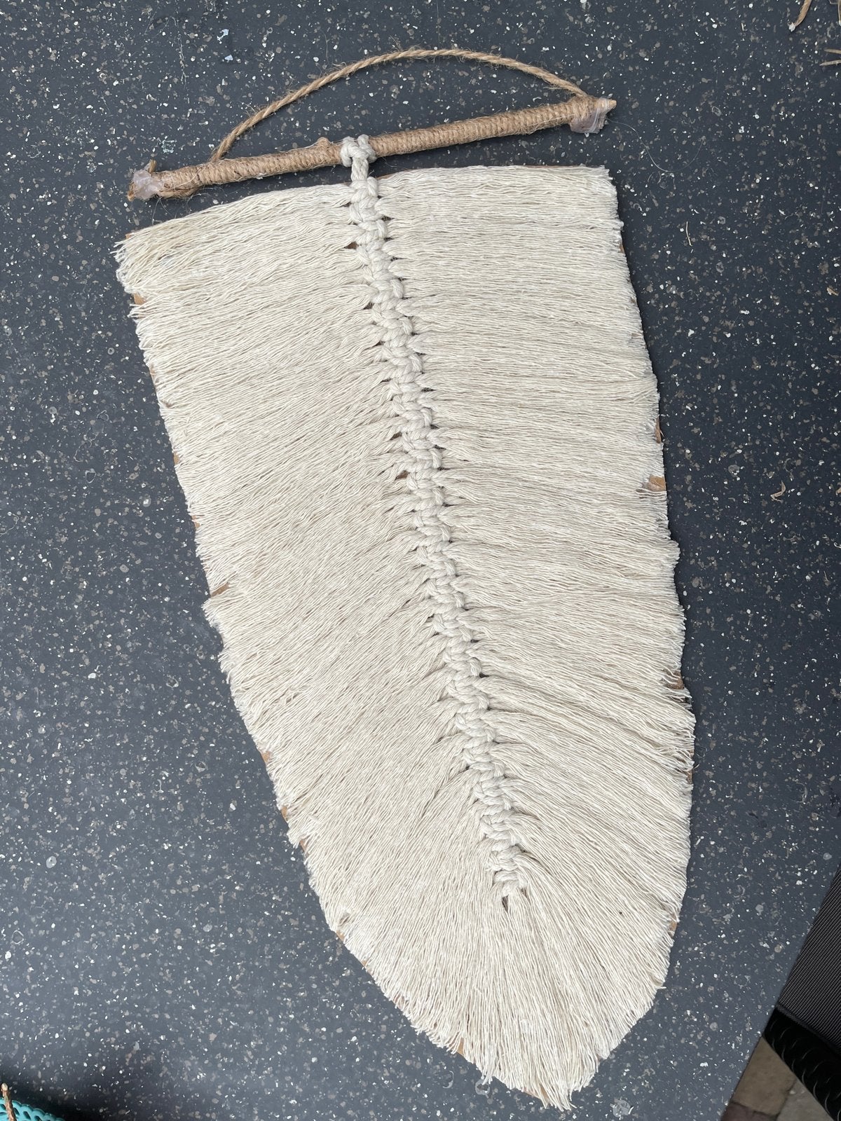 Handgemaakte Macramé Wandhanger - Boho Stijl, Beige, Textiel, Ophalen of Verzenden, Zo goed als nieuw