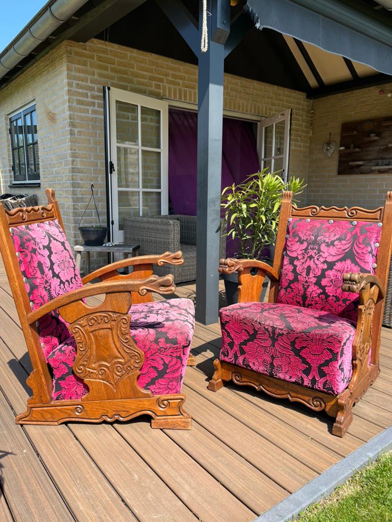 Eikenhouten antieke stoelen, Ophalen, Gebruikt, Twee, Overige kleuren