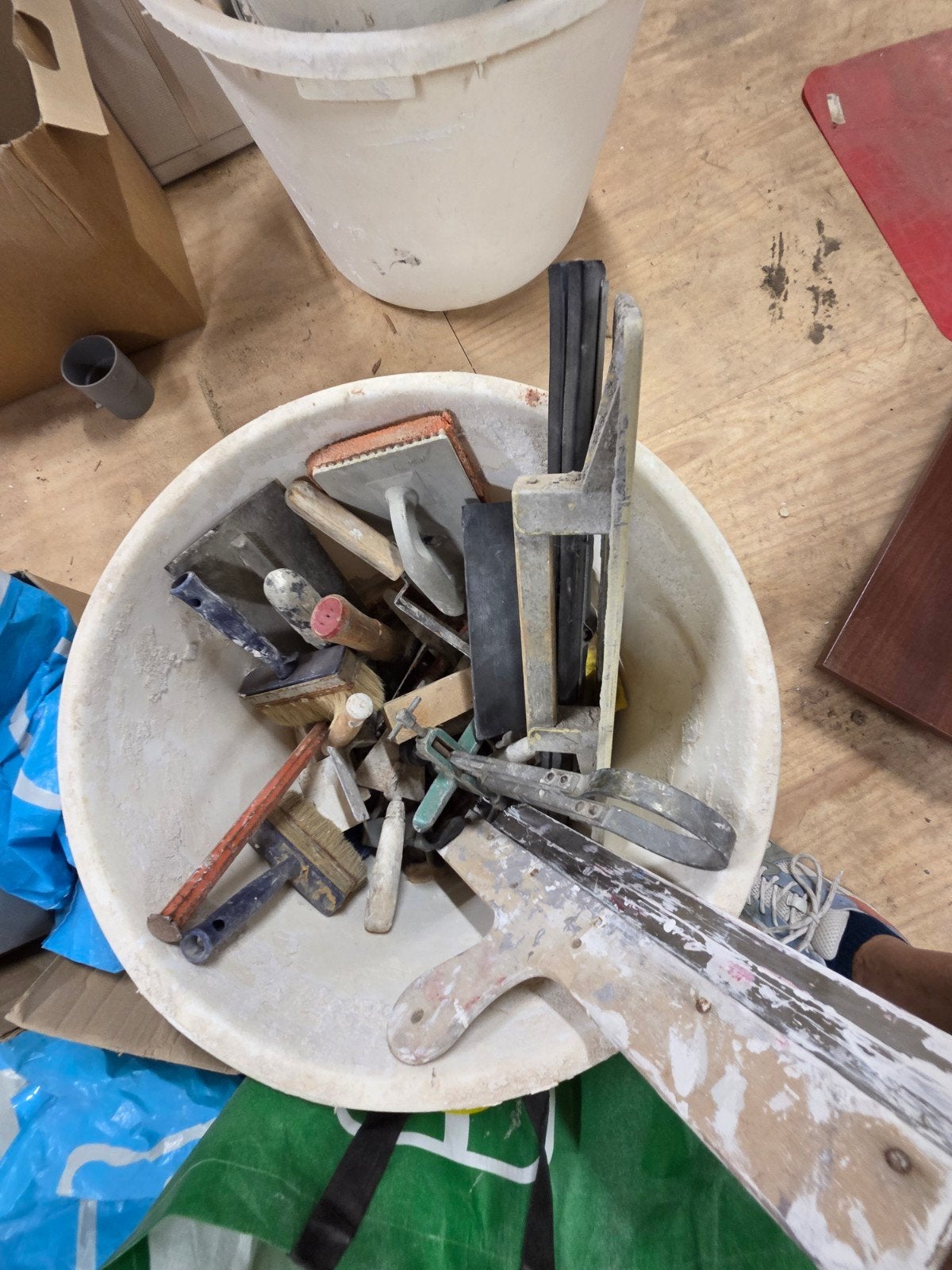 Te koop stukadoor gereedschap, Ophalen