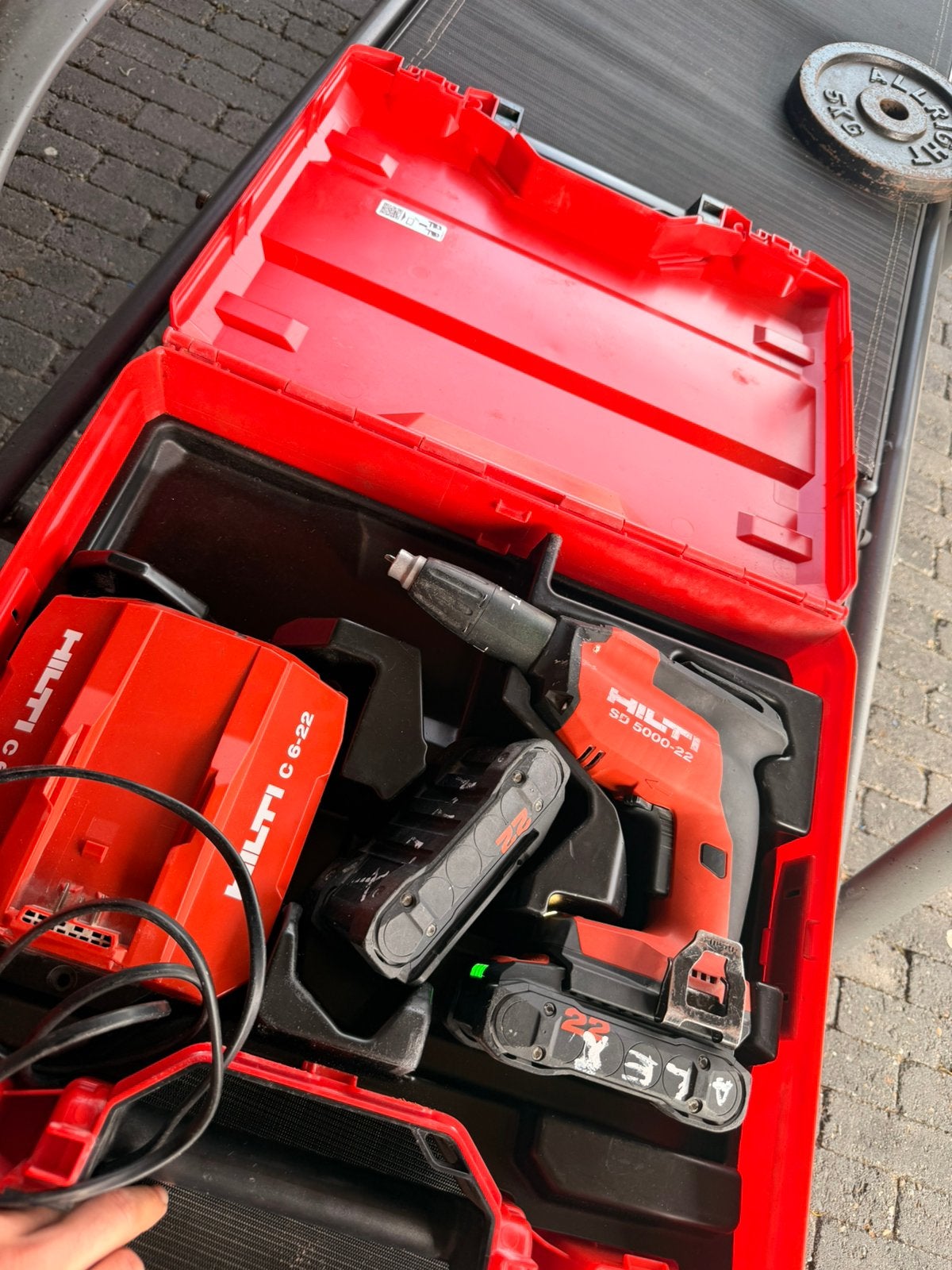 Hilti SD 5000-22 + 2 accu + lader + koffer, Doe-het-zelf en Verbouw, Gereedschap | Boormachines, Ophalen, Gebruikt, Boor- en Schroefmachine