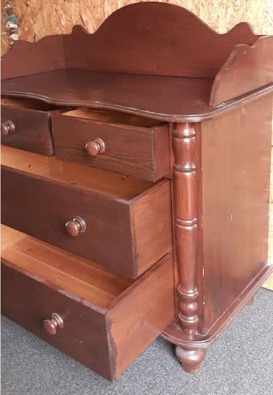 houten ladenkast, Ophalen, Gebruikt, 100 tot 150 cm, 3 of 4 laden