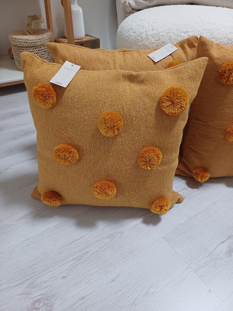 3 Nieuwe kussens Noa May okergeel, Overige merken, Handgemaakt, Geel, Vierkant