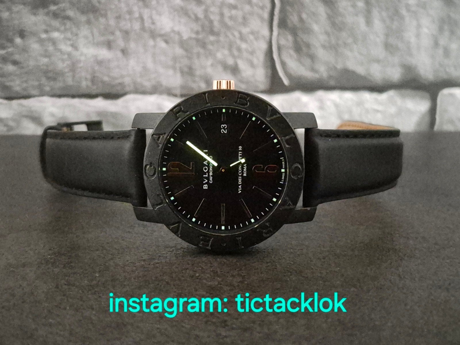 Bvlgari Carbongold BB40 via dei condotti 10 Roma, Overige merken, Kunststof, Leer, Bvlgari