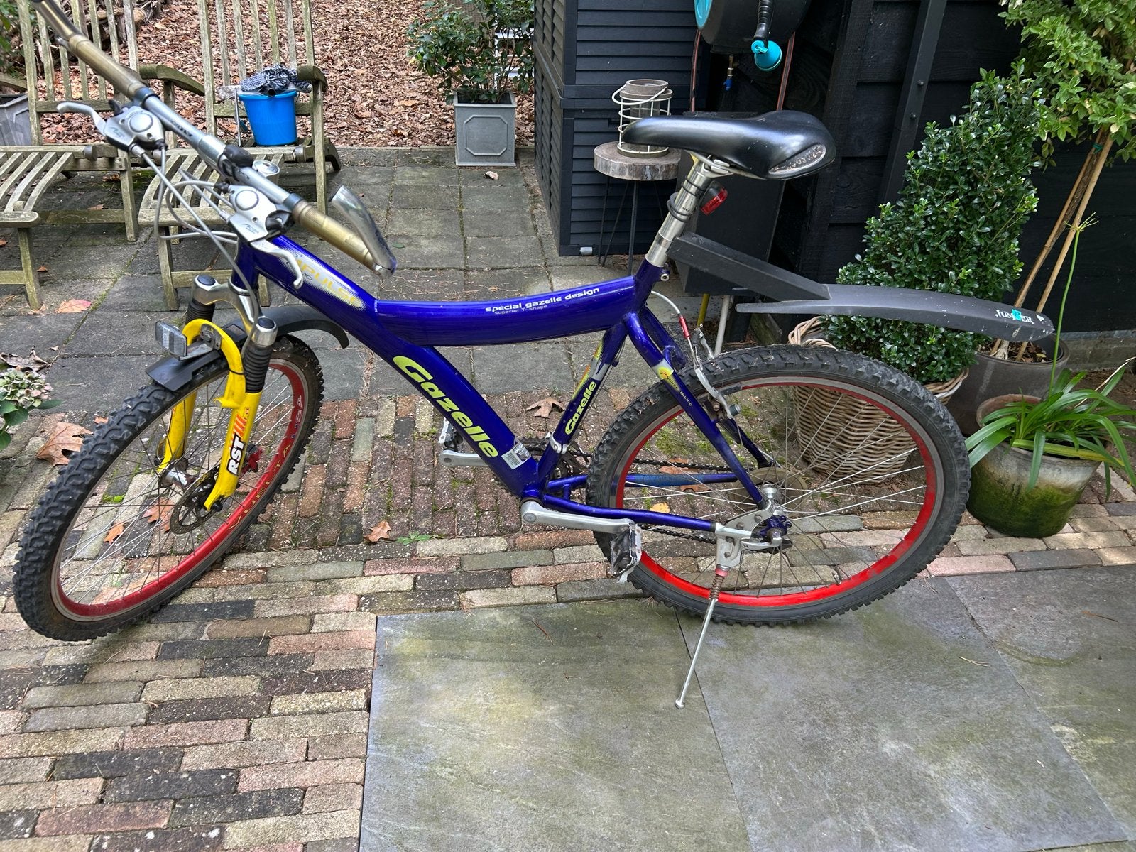 Gazelle Mountainbike - Blauw/Geel - Gebruikt, Ophalen, Gebruikt, Hardtail, Heren