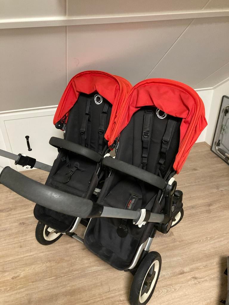 Bugaboo Donkey Duo kinderwagen - Rood/Zwart, Kinderen en Baby's, Kinderwagens en Combinaties, Gebruikt, Kinderwagen, Bugaboo, Duowagen