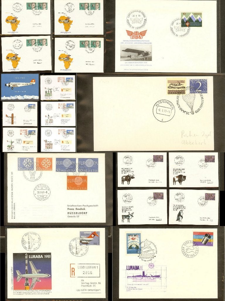 69x Eerste vluchten (FFC) Buitenland en Ballonvluchten [X33], Ophalen of Verzenden, Envelop