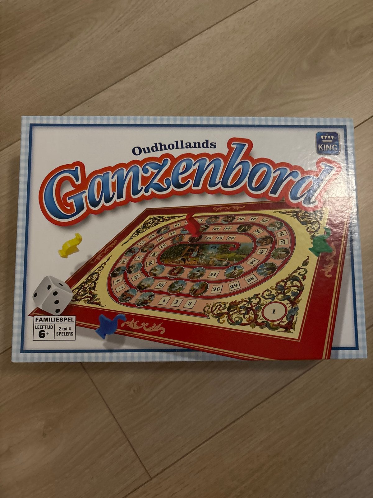 Oudhollands Ganzenbord - Familiespel voor 2-4 spelers, Drie of vier spelers, Ophalen of Verzenden, Zo goed als nieuw