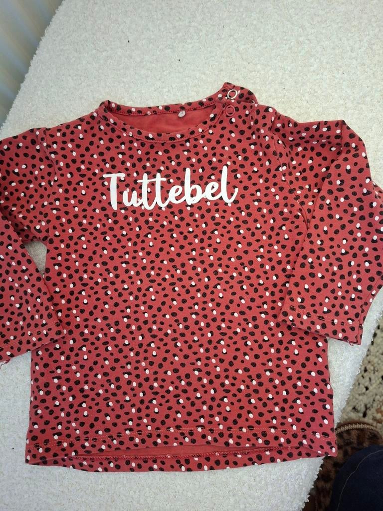 Prenatal longsleeve 'Tuttebel' roodbruin stipjes maat 80, Ophalen of Verzenden, Gebruikt, Prenatal, Meisje