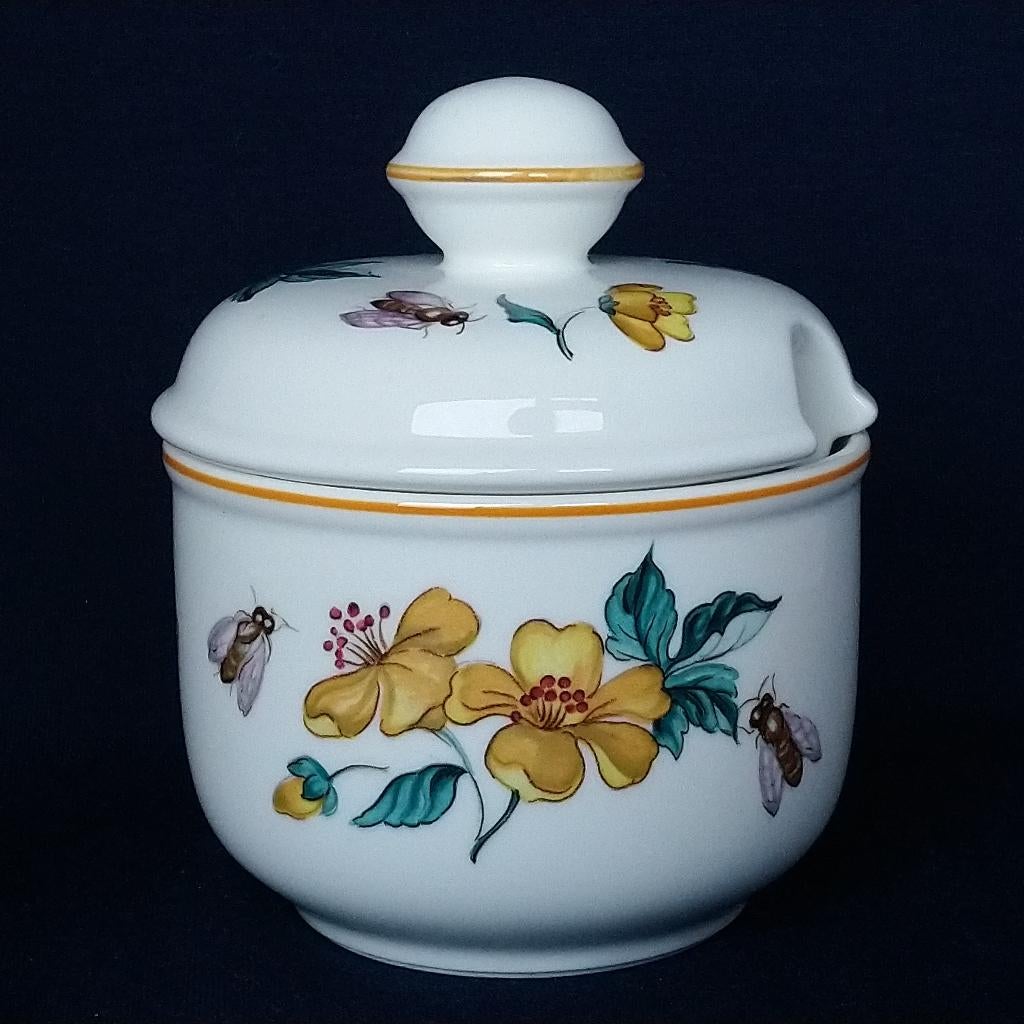 Villeroy & Boch Malaga - suikerpot met bijen en gele bloemen, Huis en Inrichting, Keuken | Servies, Zo goed als nieuw, Overige typen