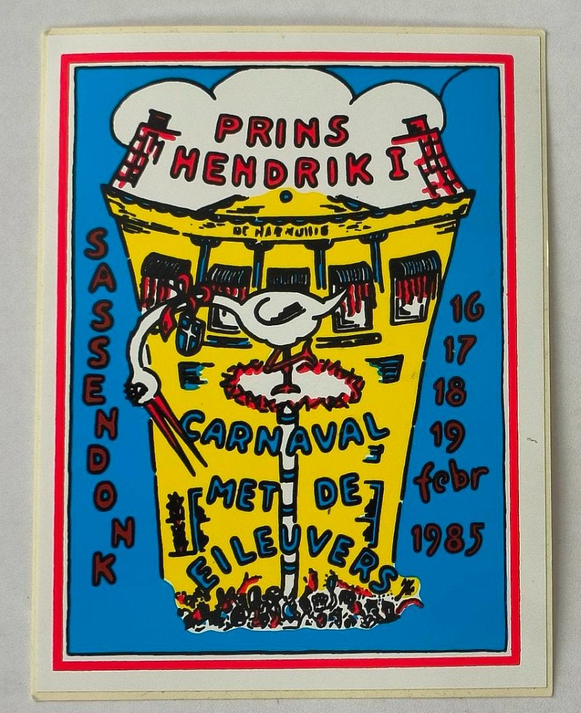 Sticker Carnaval in Zwolle 1985 ( en de Eileuvers)Sassendonk, Ophalen of Verzenden, Zo goed als nieuw, Bedrijf of Vereniging