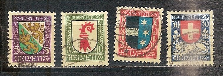 Zwitserland 218-221, Ophalen of Verzenden, Gestempeld