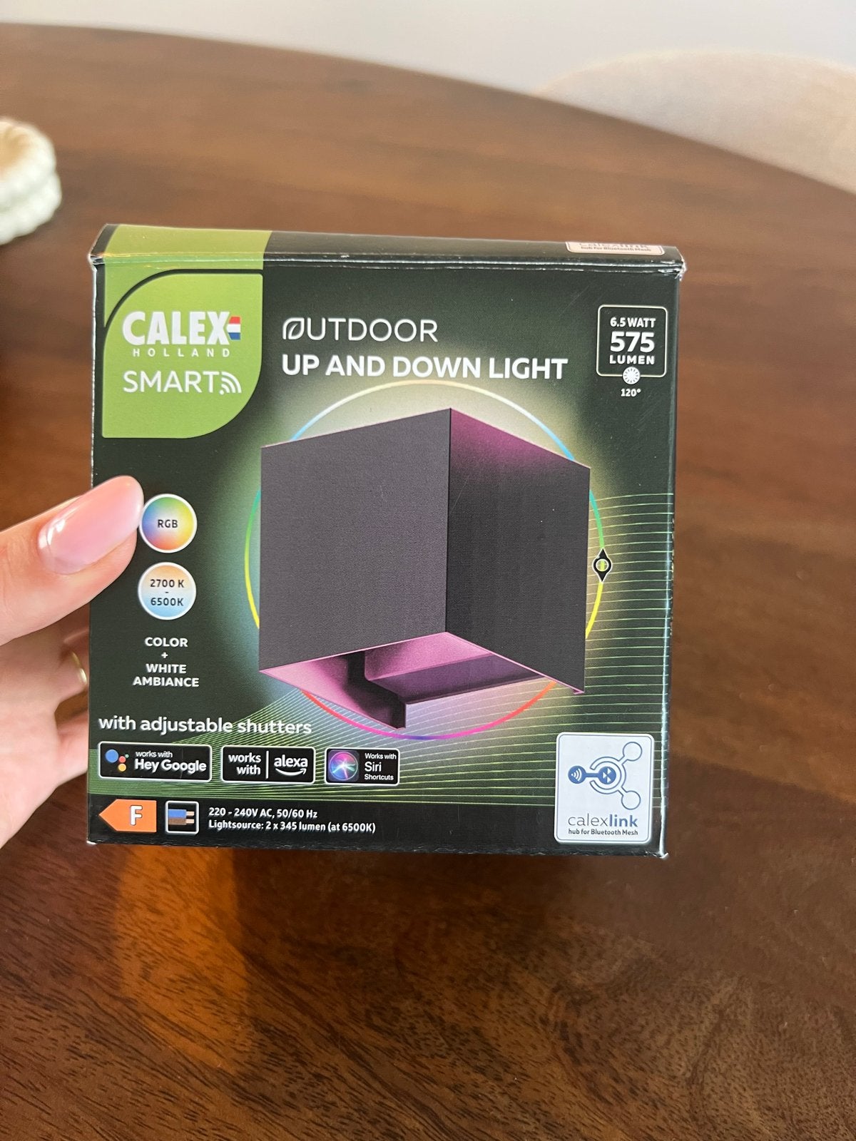 Nieuwe Calex Smart Outdoor Up and Down Light - RGB+Wit, Metaal, Zwart, Nieuw, Dimbaar