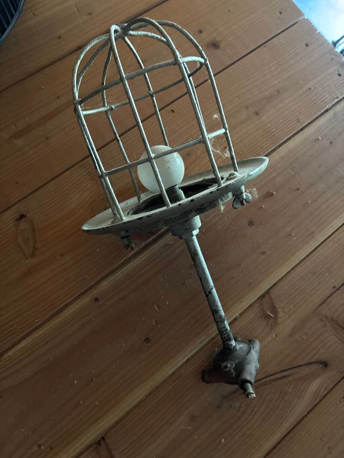 Oude vintage metalen lamp met aparte stekker, Antiek en Kunst, Ophalen of Verzenden