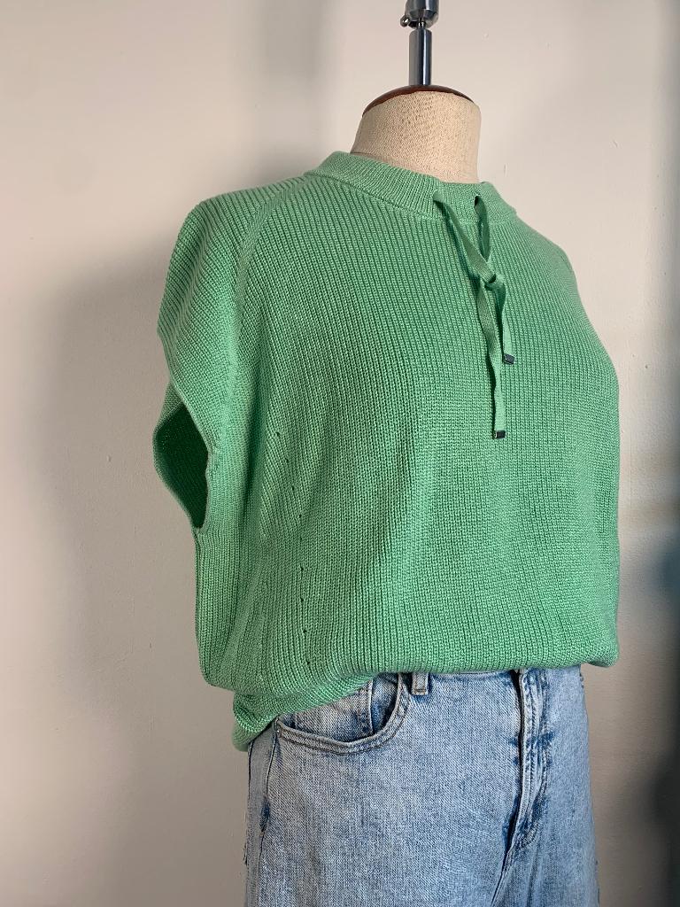 Onbekende top trui kapmouw gebreid groen 42 = L/40 - XL/42, Verzenden, Maat 42/44 (L), Nieuw, Onbekend