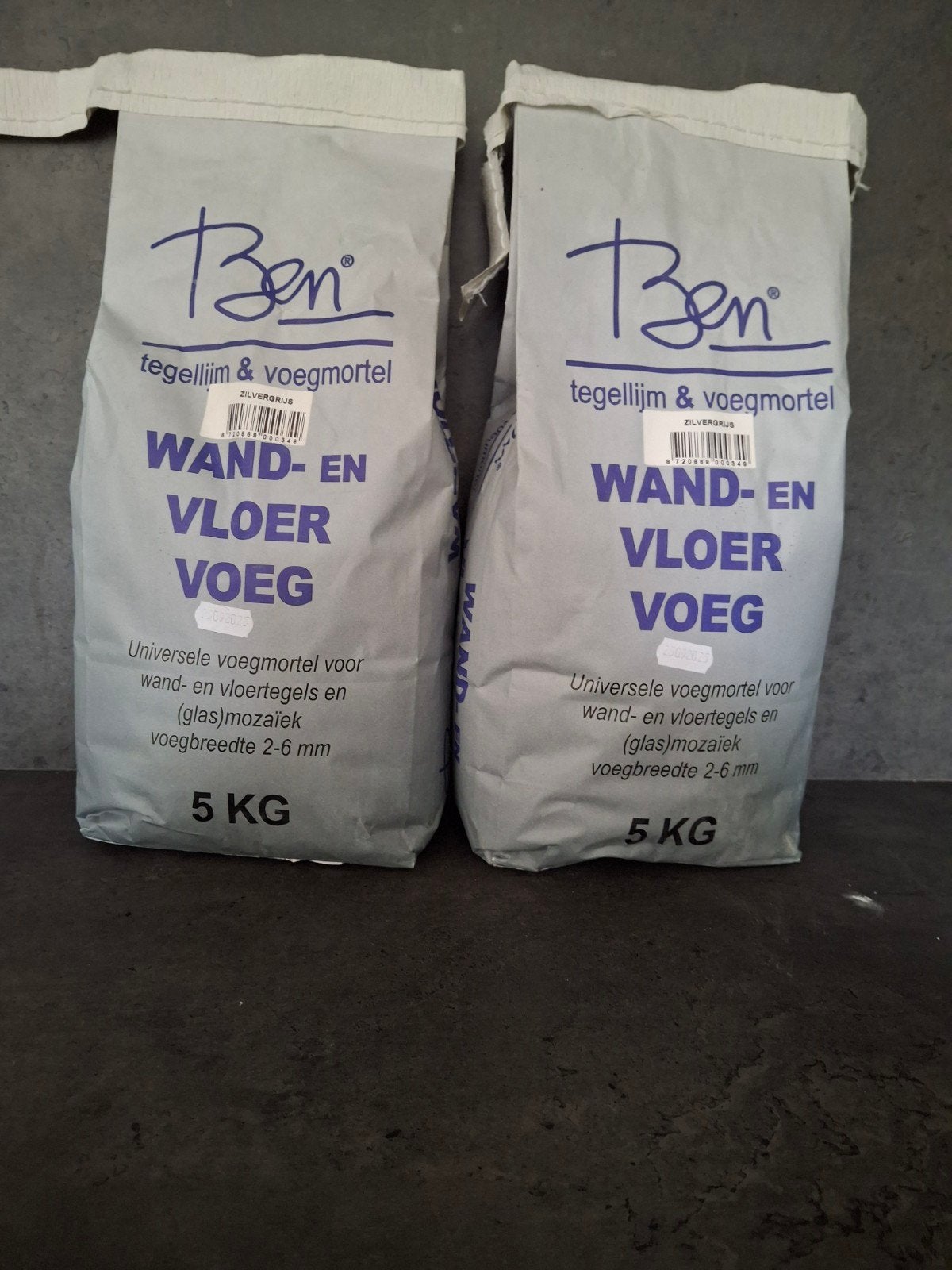 Ben Tegellijm & Voegmortel Zilvergrijs 5KG, Ophalen, Overige typen, Nieuw, Minder dan 20 cm
