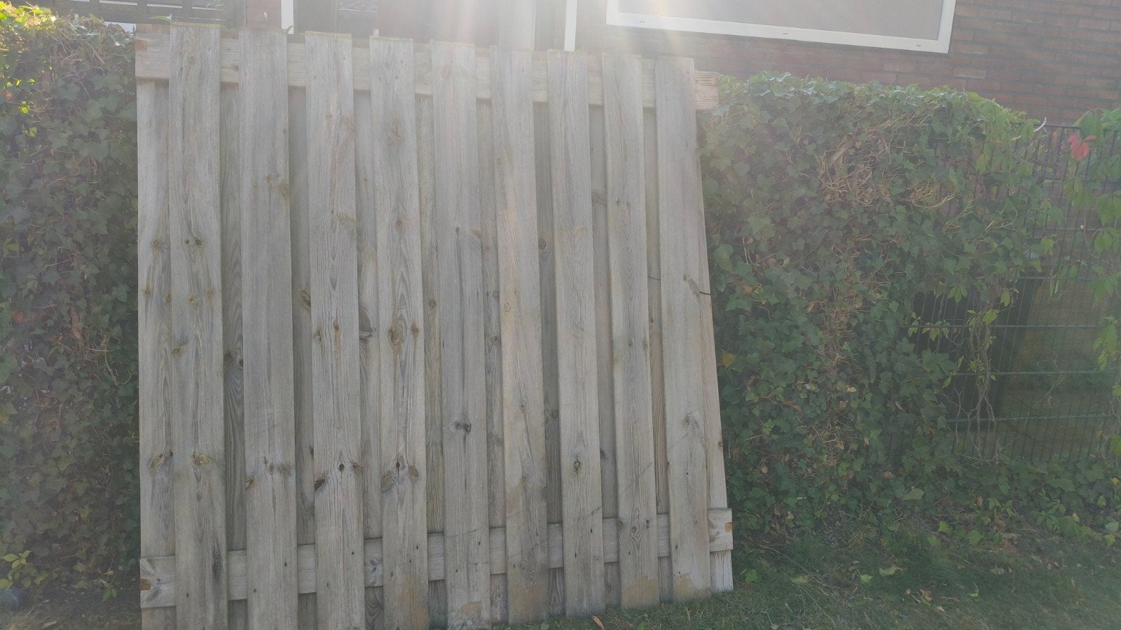 Gebruikte schutting - 3 panelen gratis af te halen, Tuin en Terras, Schuttingen, Minder dan 3 meter, Ophalen of Verzenden, Hout