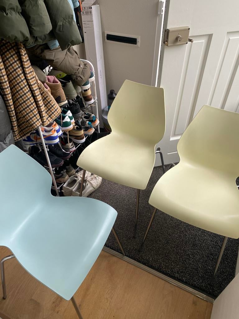 3x Maui Kartell Designstoeltjes - Gebruikt, Huis en Inrichting, Stoelen, Ophalen, Kunststof, Gebruikt, Overige kleuren