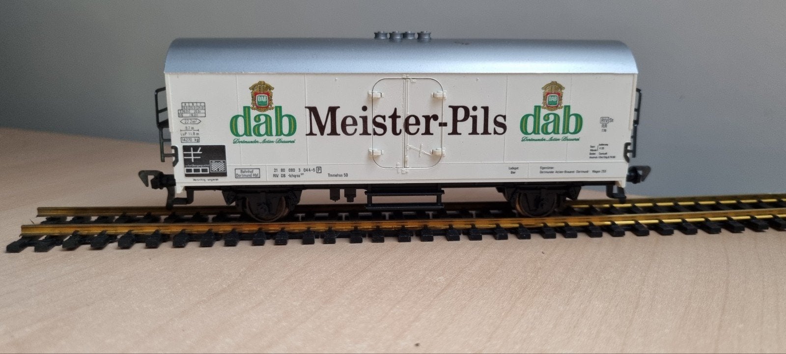 Fleischmann wagon Dab Meister Pils DB, Gebruikt, Gelijkstroom, Fleischmann, Wagon