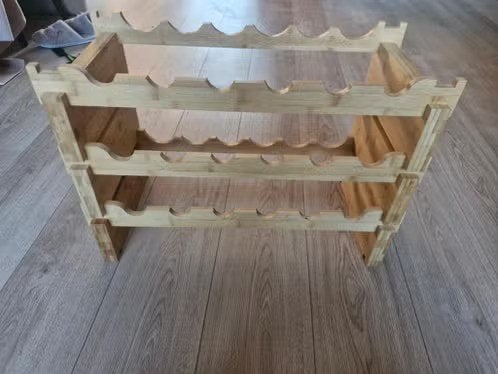 Houten wijnrek h, Huis en Inrichting, Woonaccessoires | Wijnrekken, 15 tot 25 flessen, Onbekend, Nieuw, Ophalen of Verzenden