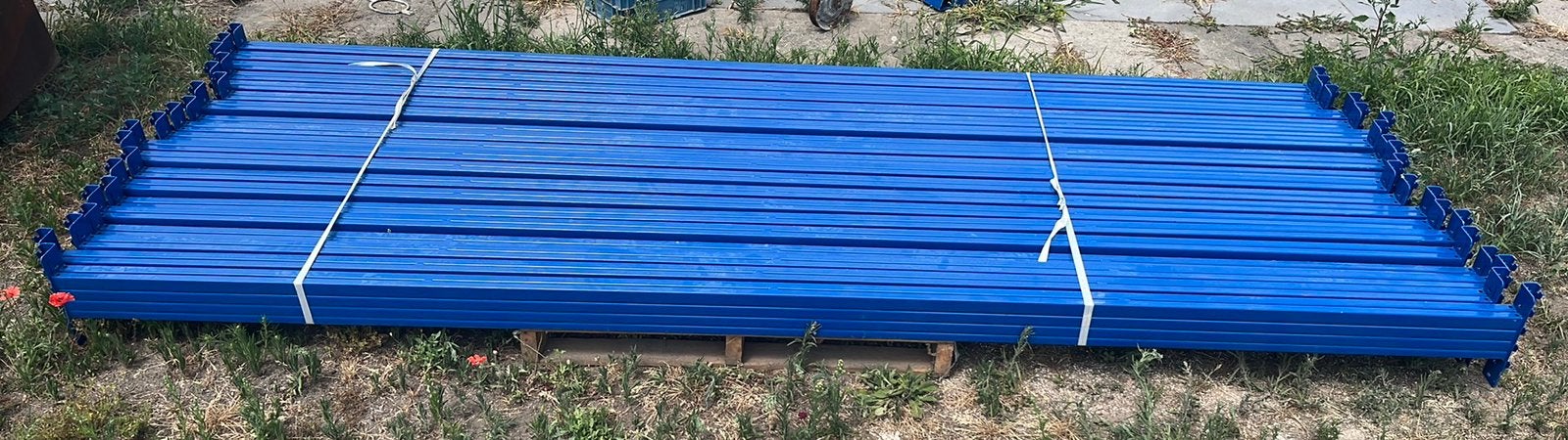20 x Liggers blauw 3,30 breed  (Geen staanders aanwezig), Ophalen of Verzenden, Zo goed als nieuw, /, /