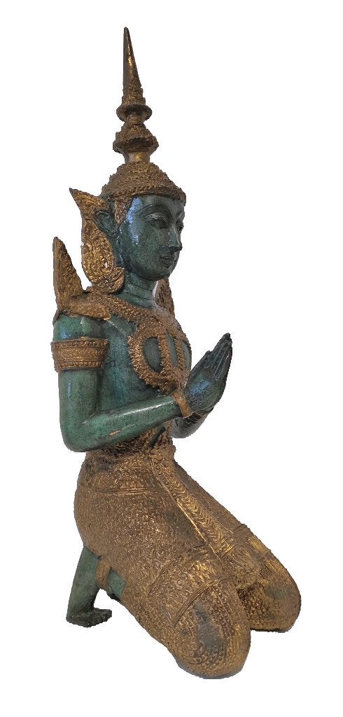 Zwaar bronzen Aziatische Tempelwachter.(40 cm), Ophalen of Verzenden, Azië, Brons, Beeld