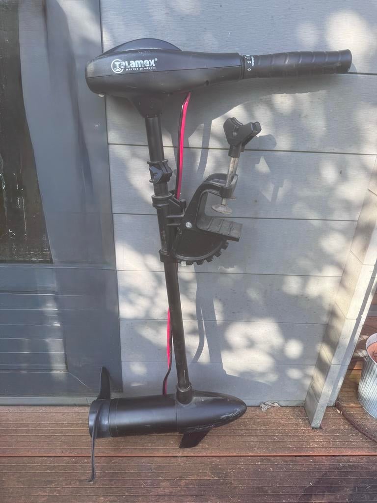 Elektrische Buitenboordmotor met Accu en Telescoop Handvat, Ophalen of Verzenden, Gebruikt