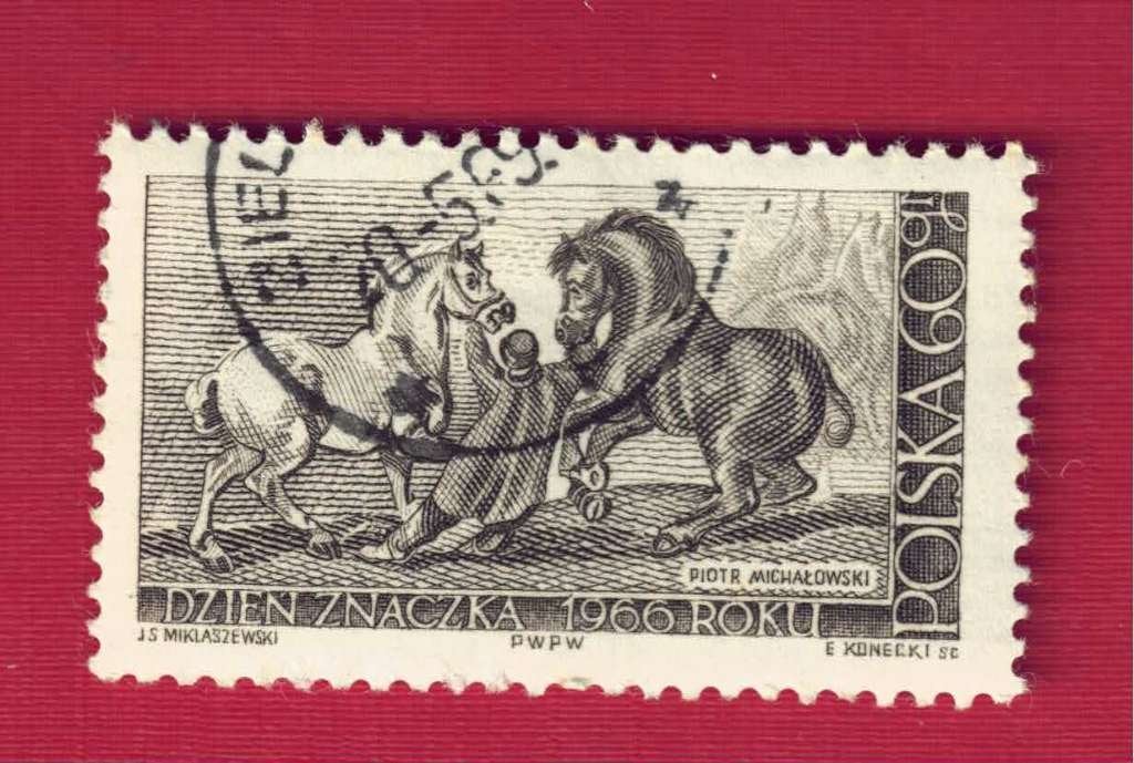 Fauna - Dieren - Paarden - Polen - 60 gr - (jr.'66) - gebr, Ophalen of Verzenden, Gestempeld, Dier of Natuur