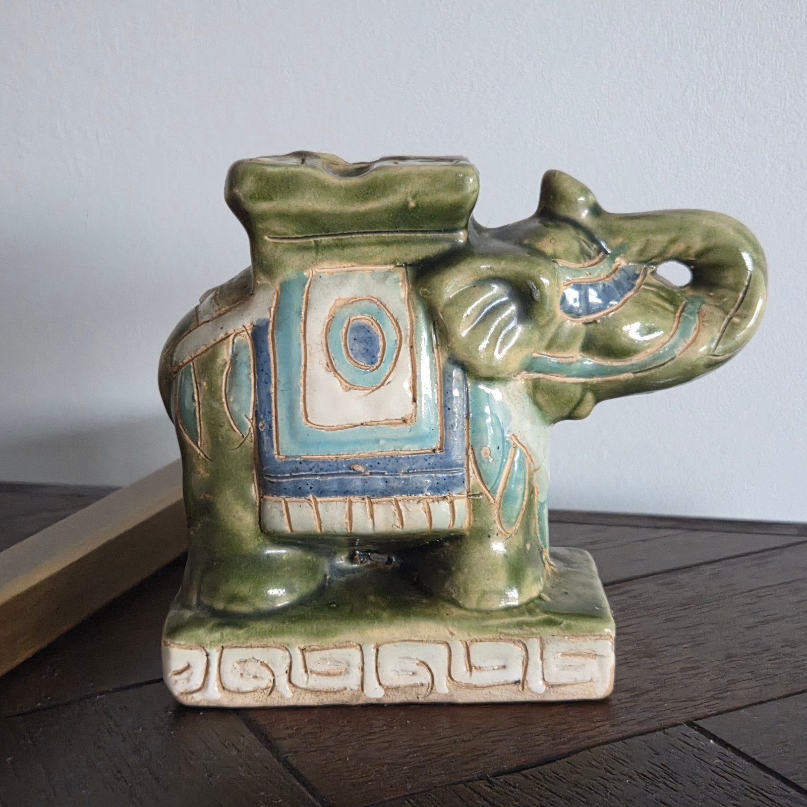 Vintage keramiek olifantje kandelaar plantenstandaard, Ophalen of Verzenden