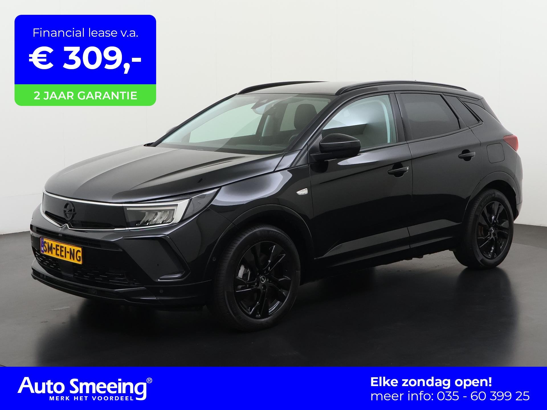 Opel Grandland 1.6 Turbo Plug-In Hybrid GS Line | Carplay |, Auto's, Euro 6, 4 cilinders, Leder en Stof, Zwart