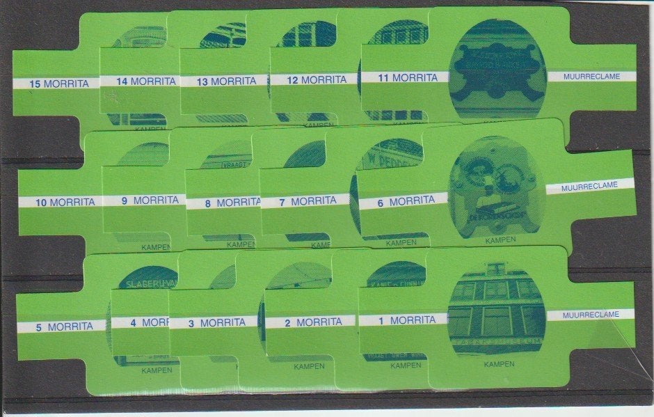 reeks 827  muur reclamen -1-15 sigarenbanden, Verzamelen, Ophalen of Verzenden, Zo goed als nieuw, Sigarenbandjes
