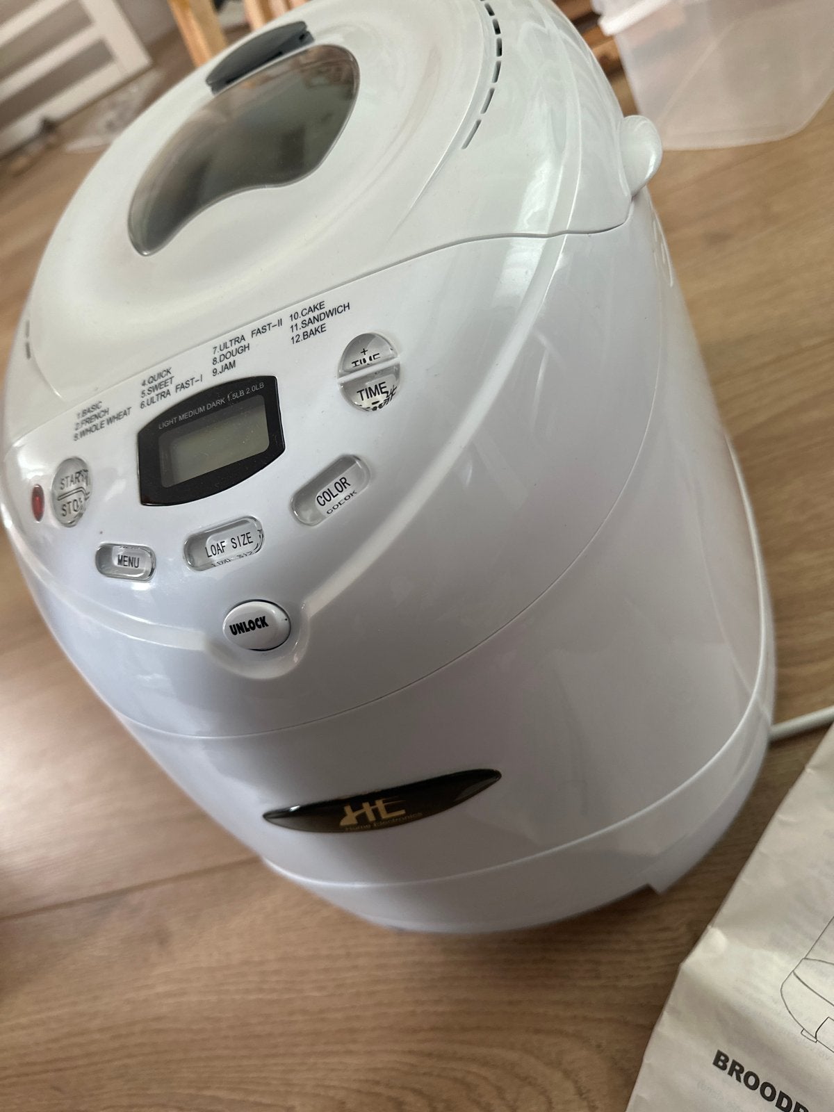 Broodbakmachine met 12 functies - Zo goed als nieuw, Witgoed en Apparatuur, Broodbakmachines, Ophalen, Zo goed als nieuw, Met timer