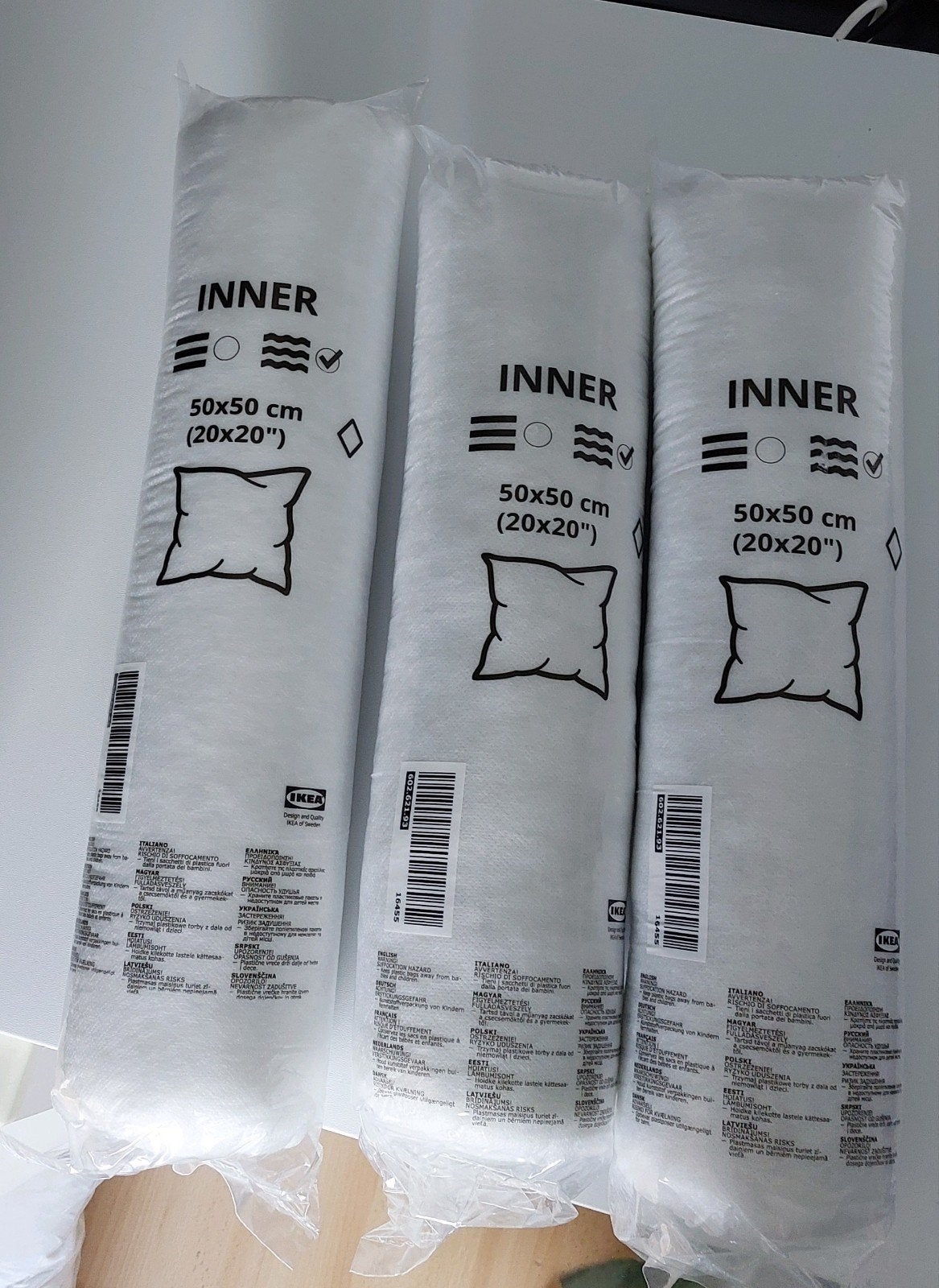 3x IKEA INNER Binnenkussen 50x50 cm - Nieuw, Inclusief binnenkussen, IKEA, Nieuw, Ophalen of Verzenden