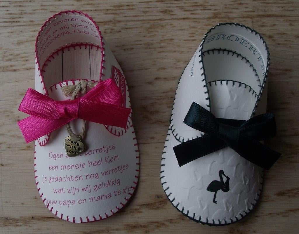 Schoen schoentje geboortekaartje ei hart kraamkado baby, Kinderen en Baby's, Kraamcadeaus en Geboorteborden, Nieuw, Ophalen of Verzenden