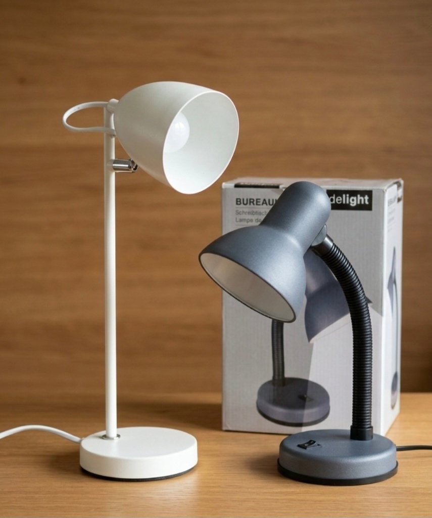 Set van 2 bureaulampen (IKEA Fubbla & Delight, Bureaulamp, Wit, Ophalen of Verzenden, Zo goed als nieuw