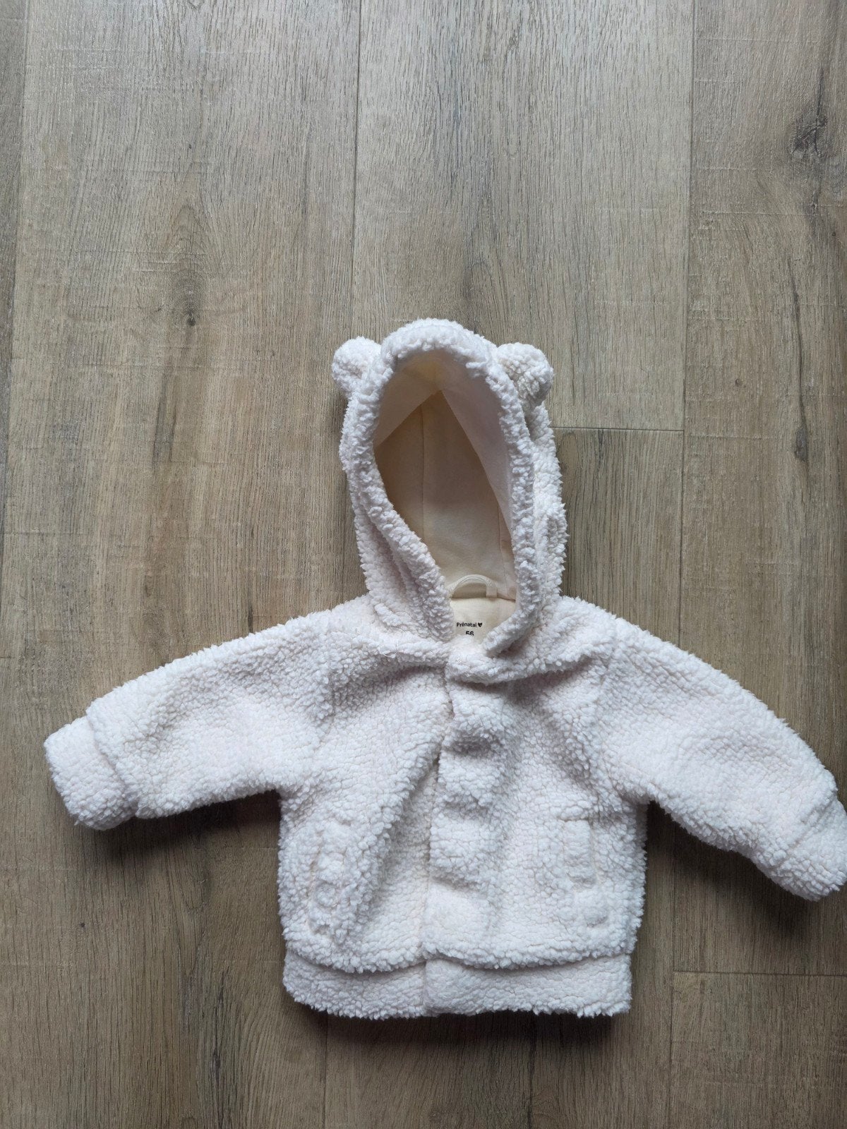NIEUW! PRENATAL NEWBORN JAS TEDDY WIT | MAAT 56 | CAPUCHON, Kinderen en Baby's, Babykleding | Maat 56, Ophalen of Verzenden, Nieuw