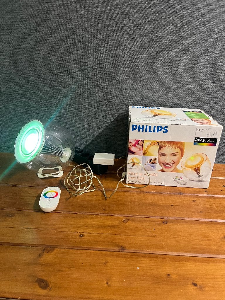 Zeer nette Philips Living Colors lamp in originele doos., Ophalen of Verzenden, Gebruikt, Kunststof, Philips
