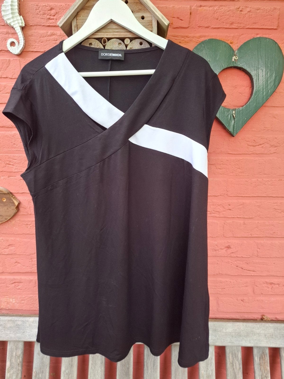 Nieuwe Doris Streich top zwartwit 46, Maat 46/48 (XL) of groter, Nieuw, Ophalen of Verzenden, Zonder mouw