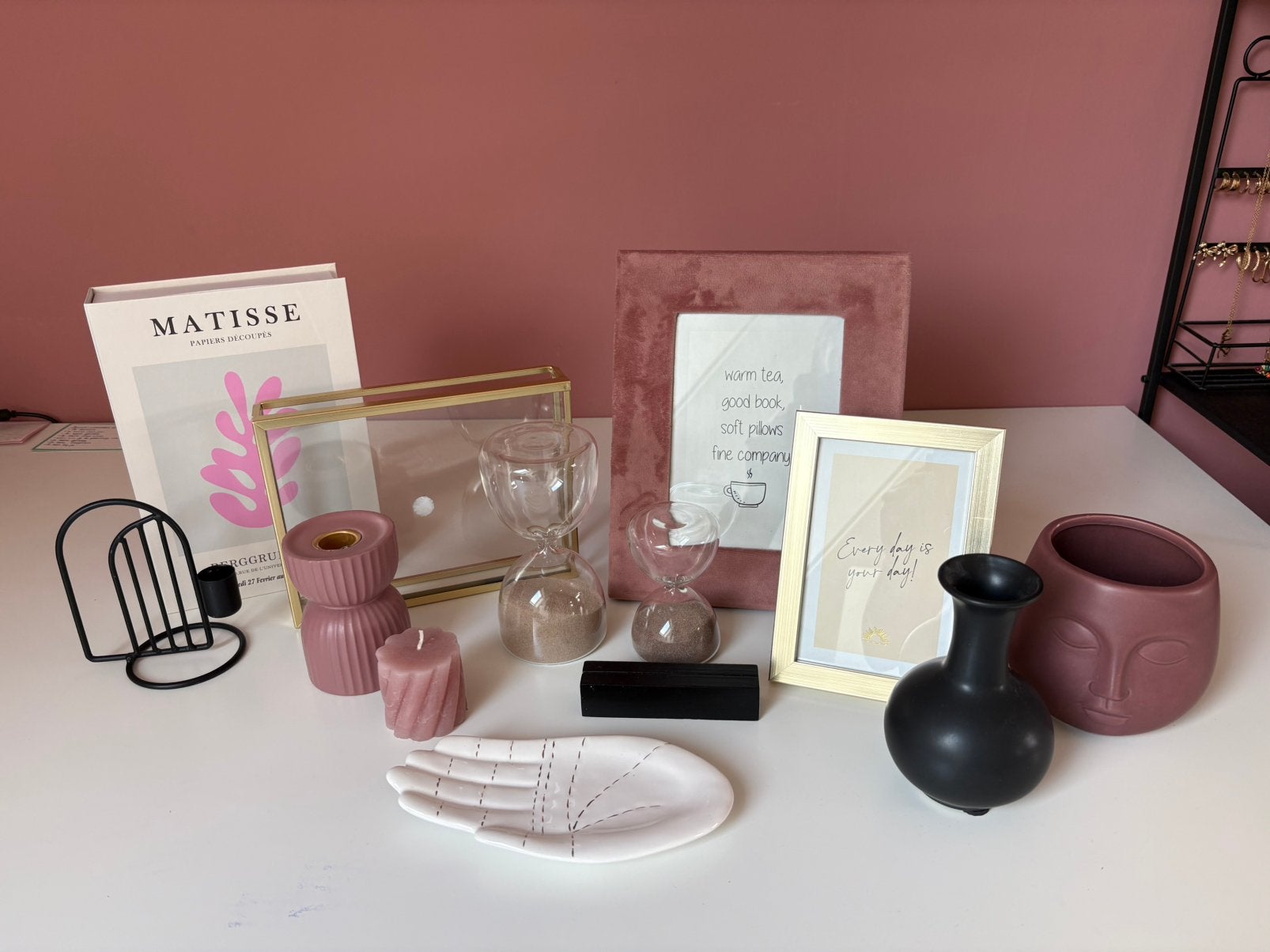 Accessoires oud roze, goud, zwart. Woonaccessoires, Ophalen, Zo goed als nieuw