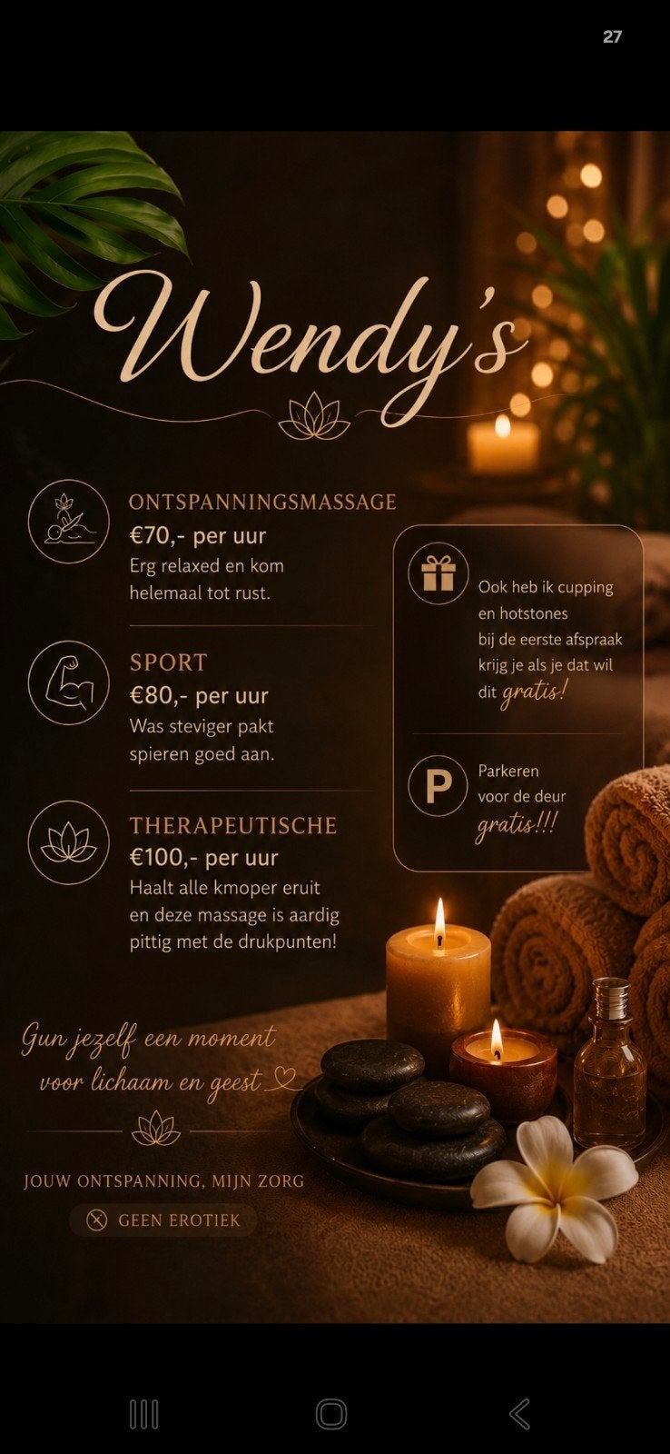 massage masseuse ontspanning, Ontspanningsmassage