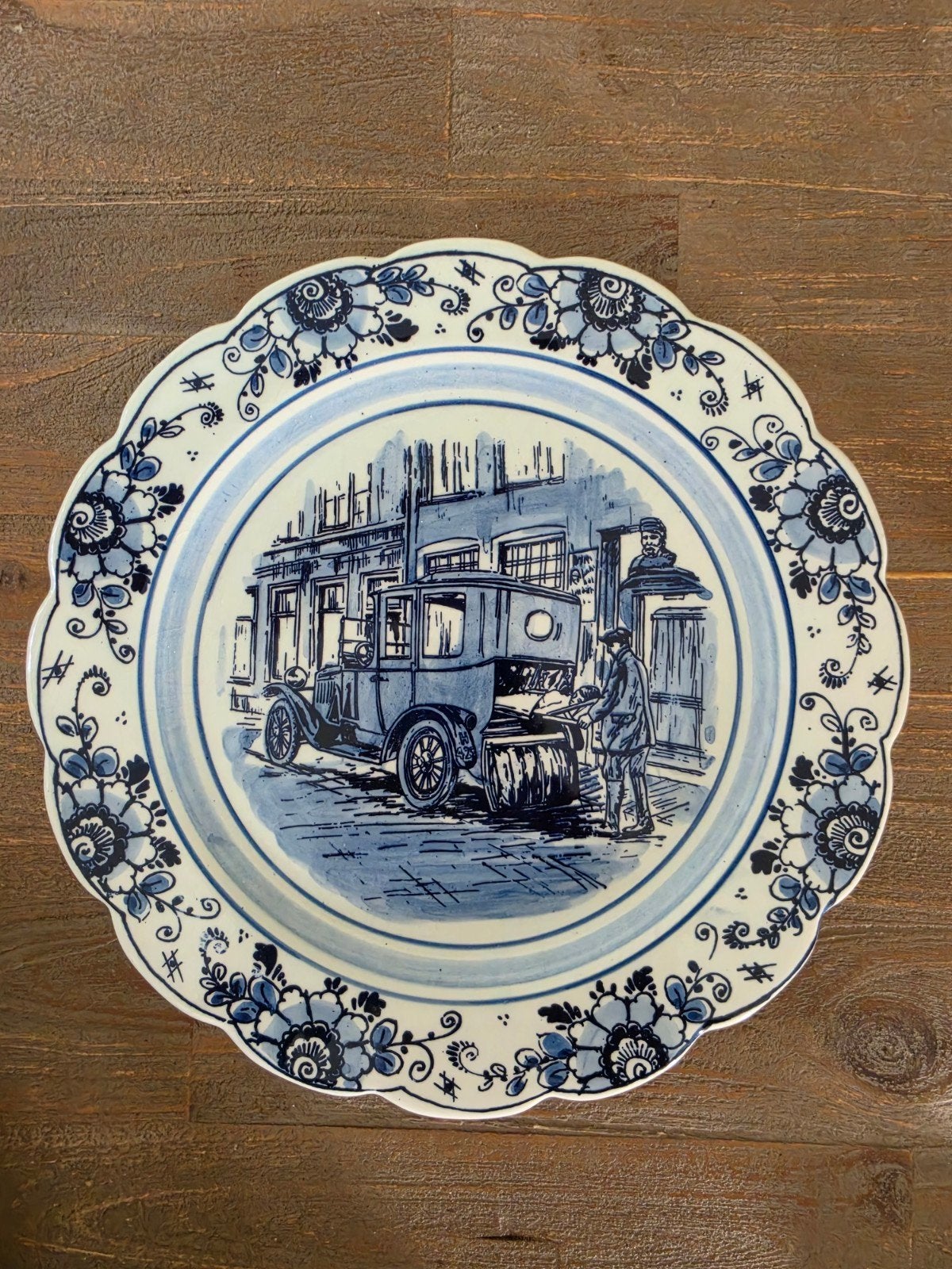 Handgeschilderd Delfts Blauw wandbord - Fa. M. Bezemer, Ophalen of Verzenden
