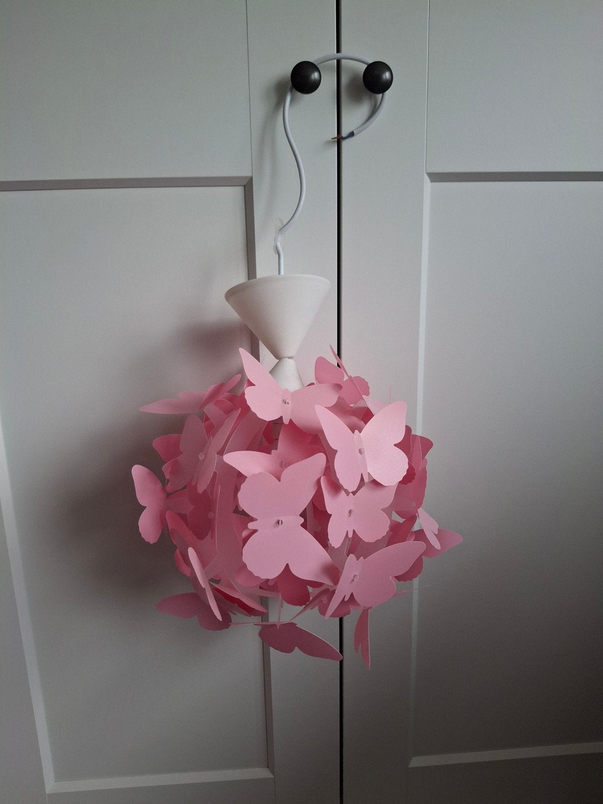Roze vlinderlamp, Ophalen of Verzenden, Gebruikt, Kunststof