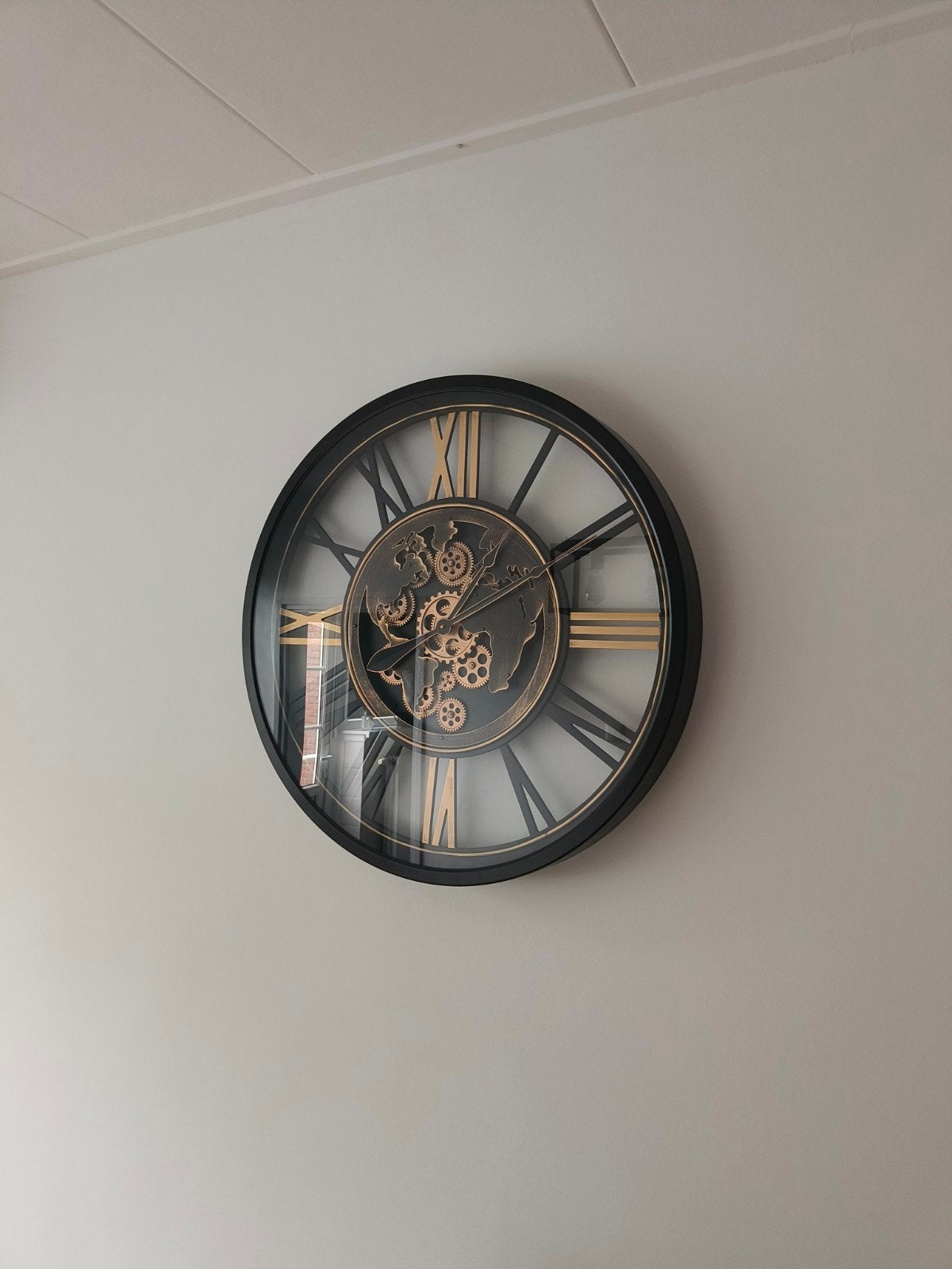 Decostar Industriële Wandklok - 80cm, Ophalen, Wandklok, Analoog, Zo goed als nieuw